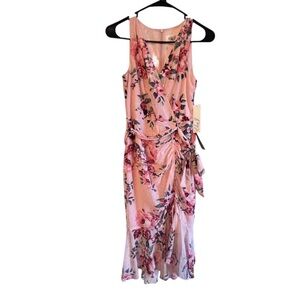 Eliza J Pink Floral Midi Dress